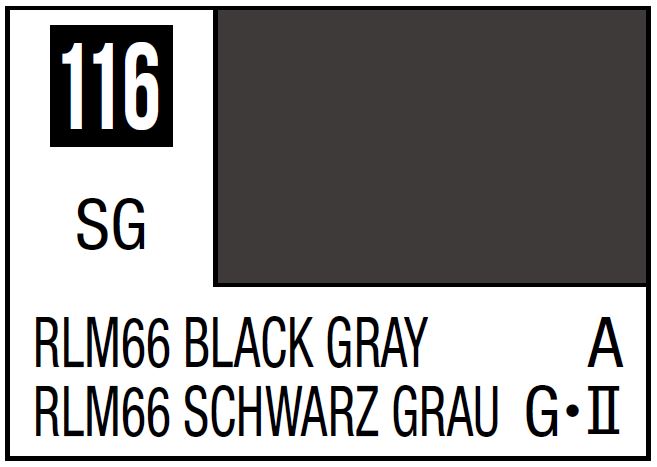 Mr Hobby Mr. Color 116 - RLM66 Black Gray (Semi-Gloss/Aircraft) | 4973028716948