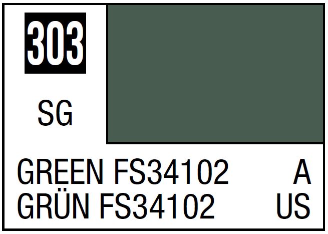 Mr Hobby Mr. Color 303 - Green FS34102 (Semi-Gloss/Aircraft) | 4973028635898