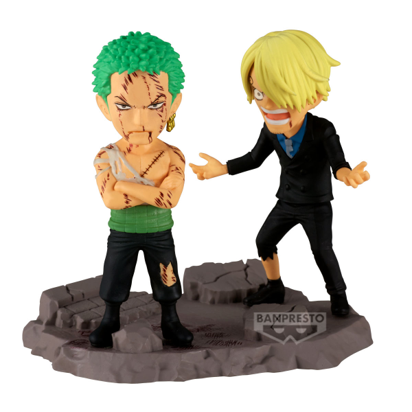 BANDAI Roronoa Zoro & Sanji "…NOTHING...AT ALL!!!!"  "One Piece", Banpresto World Collectable Figure Log Stories(4983164295238)(4983164295238)
