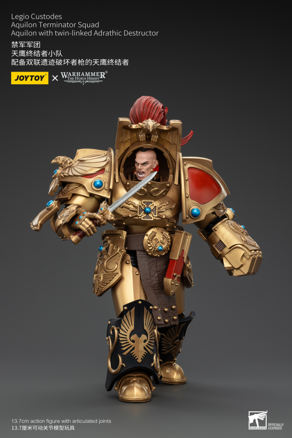 JOYTOY Legio Custodes Aquilon Terminator Squad Aquilon with twin-linked Adrathic Destructor | 6927054400751