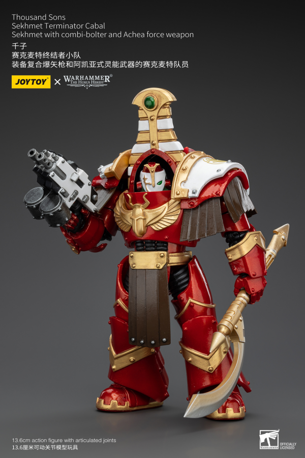 Joy Toy Thousand Sons Sekhmet Terminator Cabal Sekhmet With Combi-Bolter And Achea Force Weapon | 6973130377349