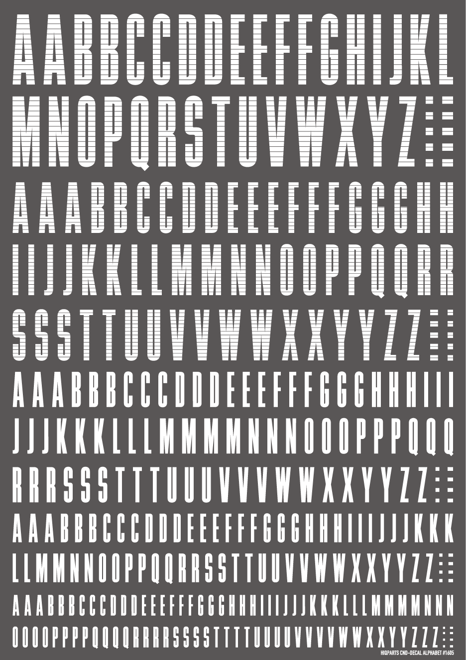 HiQ Parts CND Decal Alphabet White (1pc) | 4573211371833