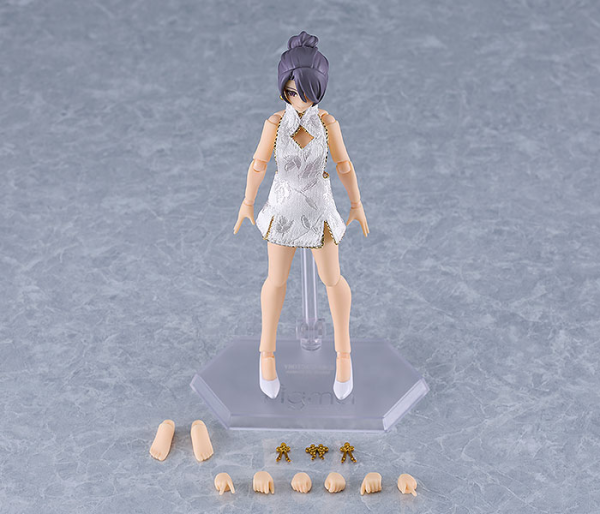 Good Smile Company figma Female Body (Mika) with Mini Skirt Chinese Dress Outfit (White)(4545784069134)(4545784069134)