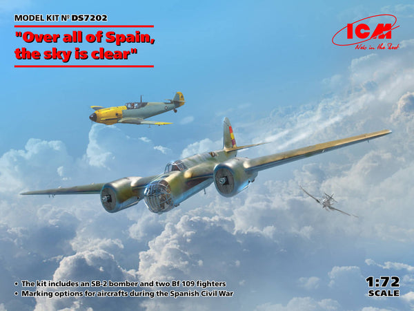 ICM 1/72 "Over all of Spain, the sky is clear" (SB 2M100 "Katiushka" + two Me 109 E3 Pilot Ace)