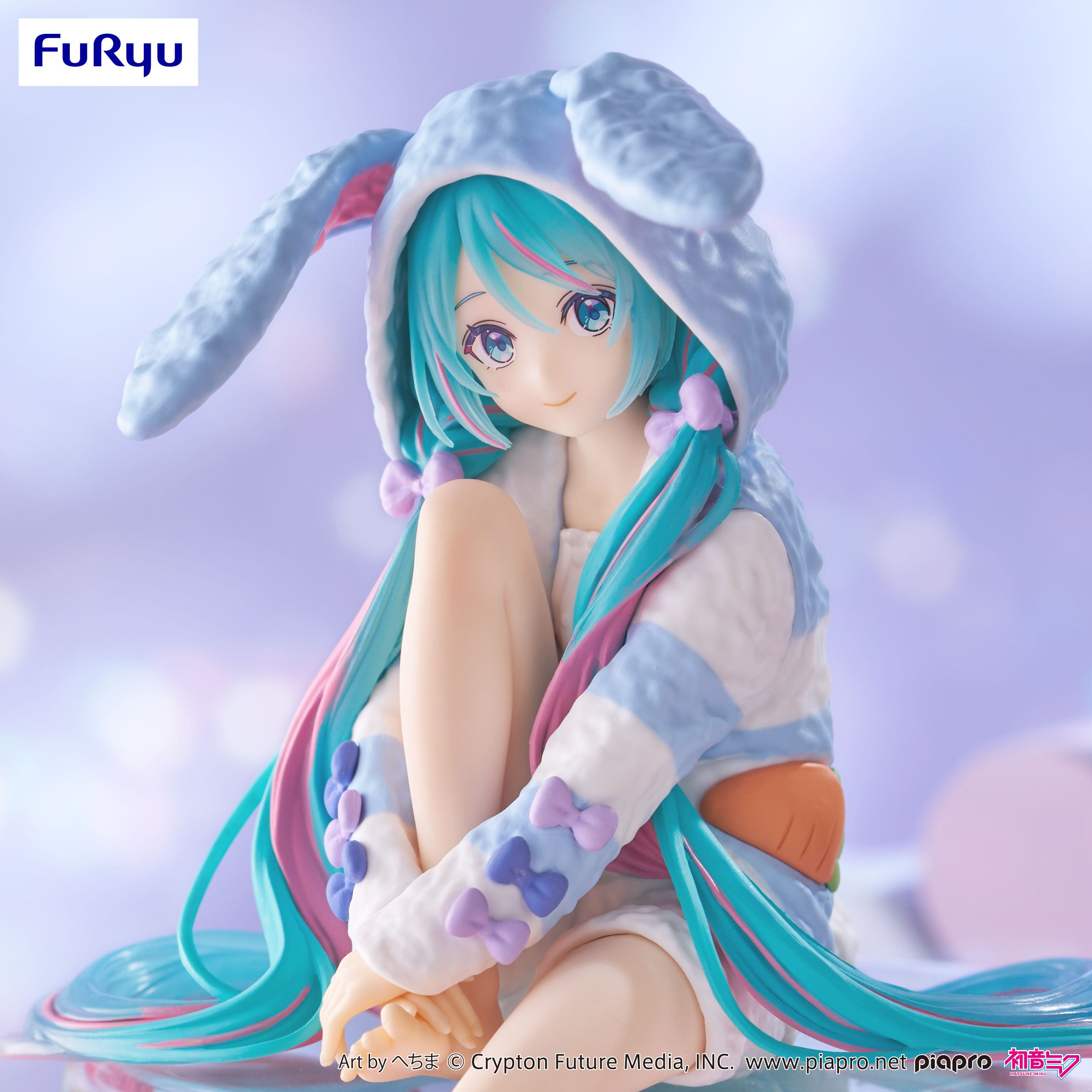 Hatsune Miku Noodle Stopper Figure -Rabbit Ear Hood Pajama Blue Color ver.- | 4571623501626