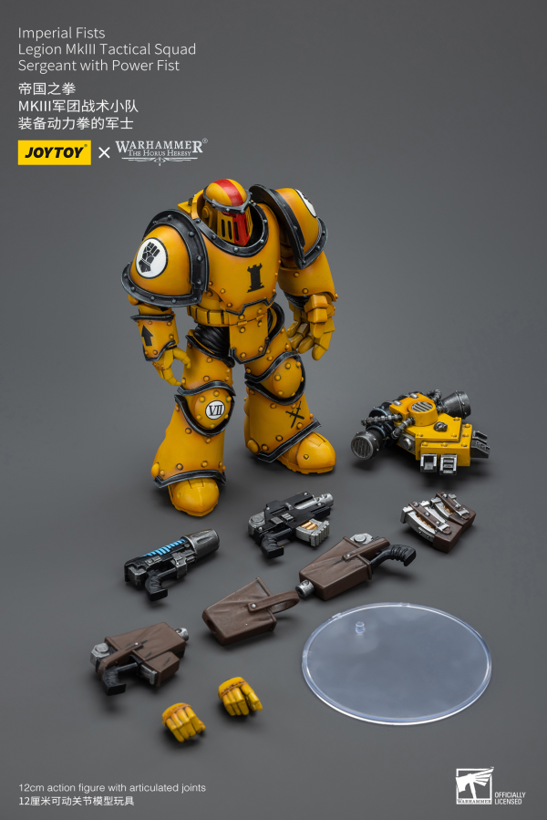 Joy Toy Imperial Fists   Legion MkIII Tactical Squad  Sergeant with Power Fist(6973130379060)(6973130379060)