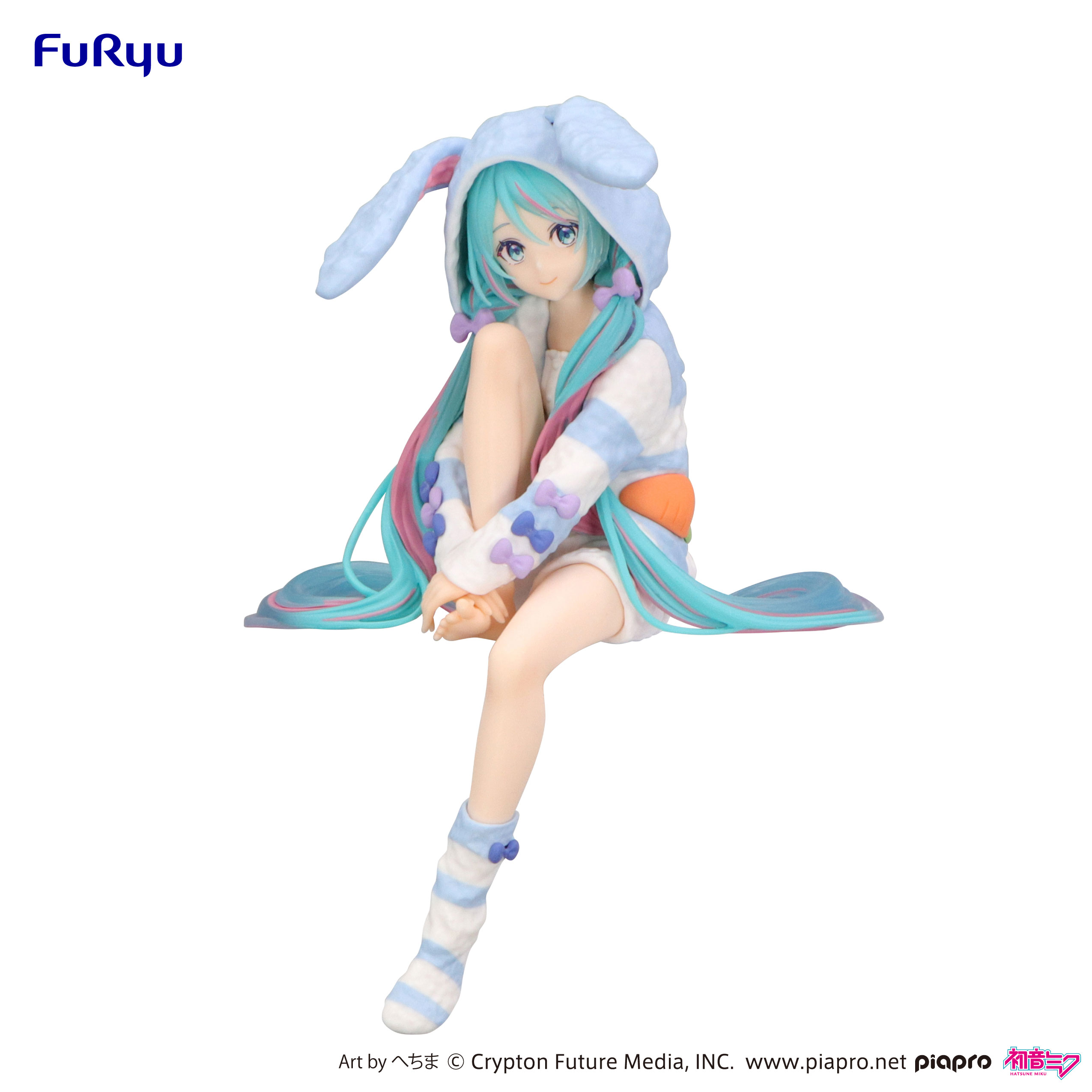Hatsune Miku Noodle Stopper Figure -Rabbit Ear Hood Pajama Blue Color ver.- | 4571623501626