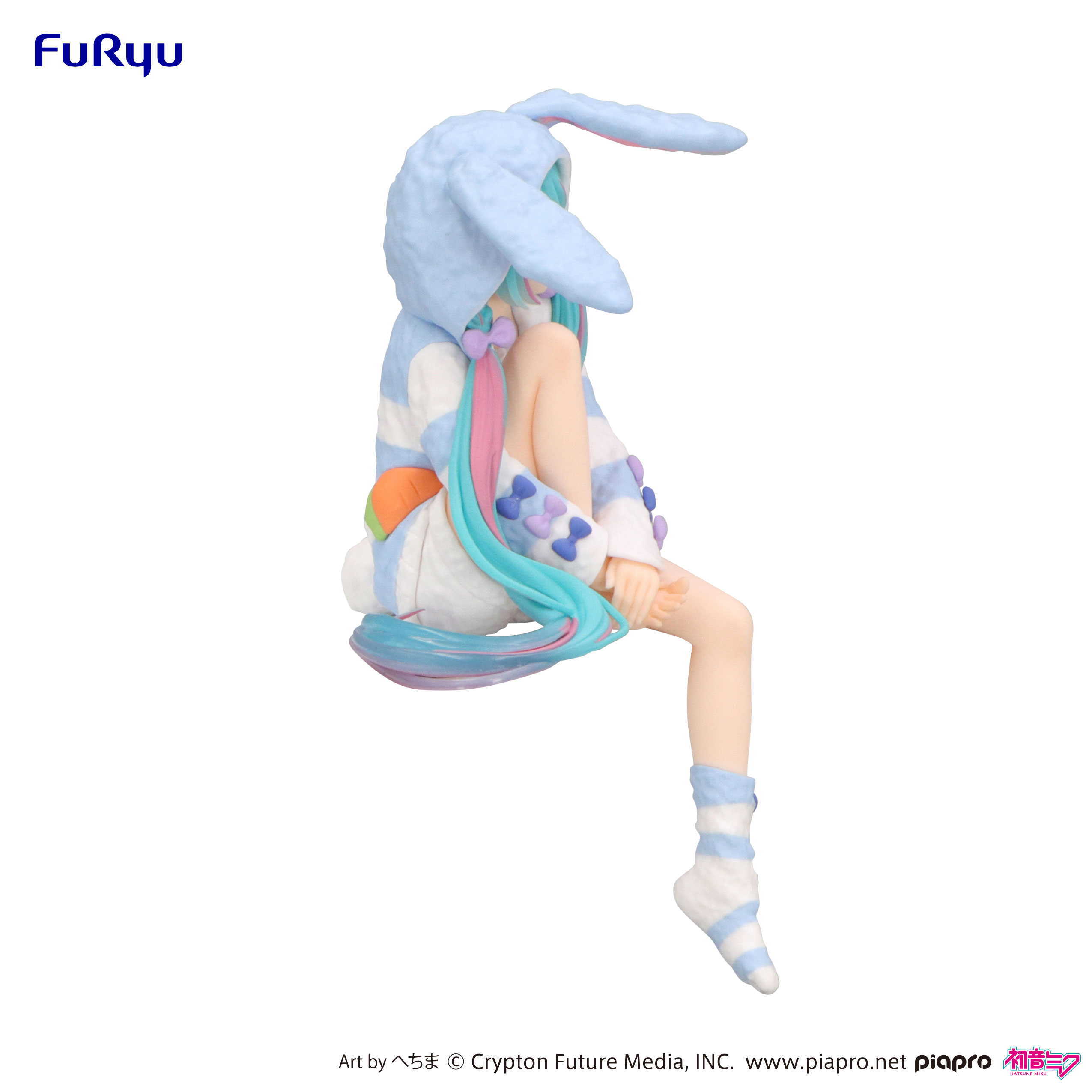 Hatsune Miku Noodle Stopper Figure -Rabbit Ear Hood Pajama Blue Color ver.- | 4571623501626