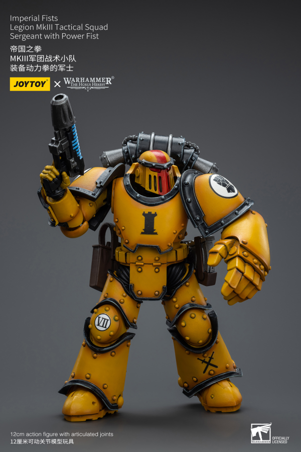 Joy Toy Imperial Fists   Legion MkIII Tactical Squad  Sergeant with Power Fist(6973130379060)(6973130379060)