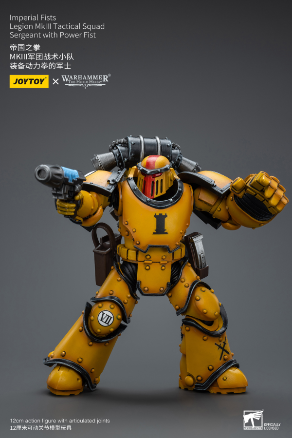 Joy Toy Imperial Fists   Legion MkIII Tactical Squad  Sergeant with Power Fist(6973130379060)(6973130379060)