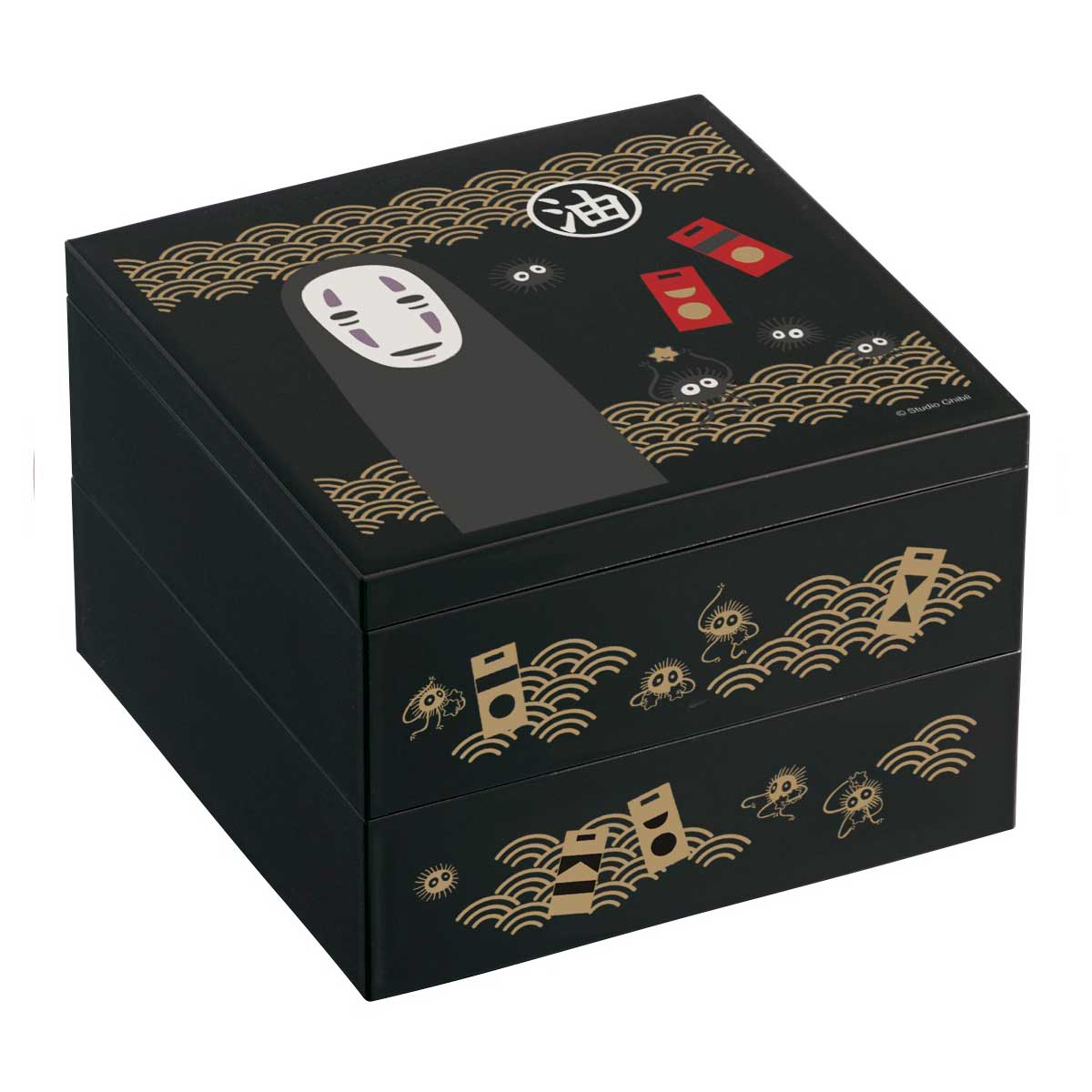 No Face Traditional Japanese Lacquer Ware 2 Tier Bento Box  | 4973307476051