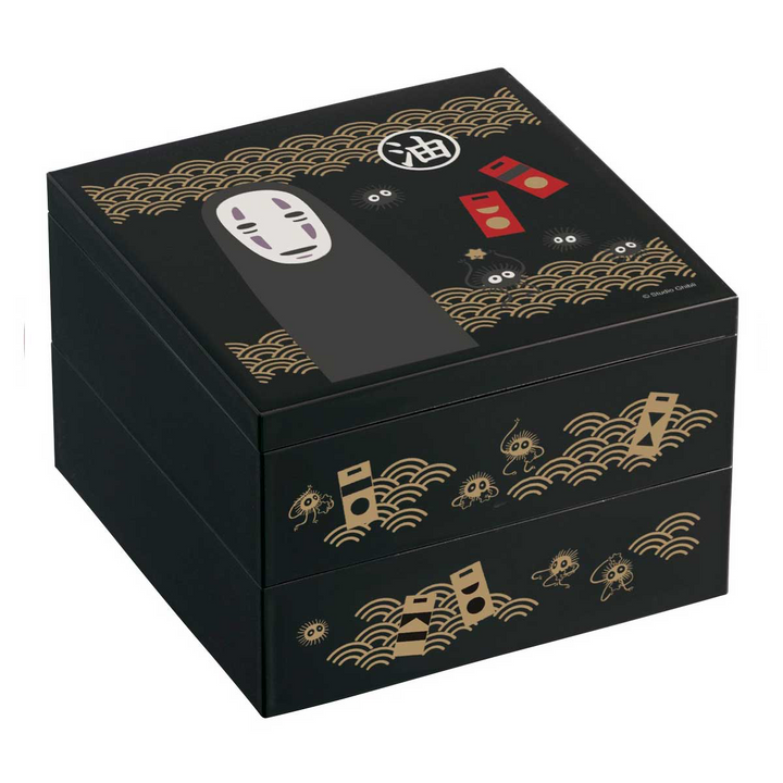 No Face Traditional Japanese Lacquer Ware 2 Tier Bento Box  | 4973307476051