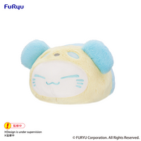 FuRyu Nemuneko Cat Pastel Panda Big Plush Toy -Blue- | 4571623504863