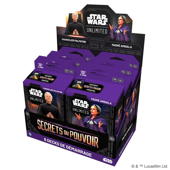 Star Wars: Unlimited - Secrets of Power (Secrets du Pouvoir) Spotlight Deck Display (6 Decks) - French Edition