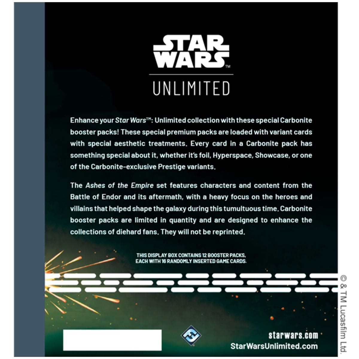 Star Wars: Unlimited - Ashes of the Empire Carbonite Booster Display (12 Packs)