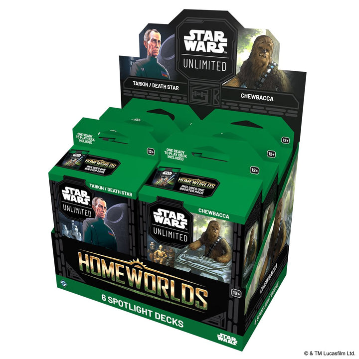 Star Wars: Unlimited - Homeworlds Spotlight Deck Display (6 Decks)