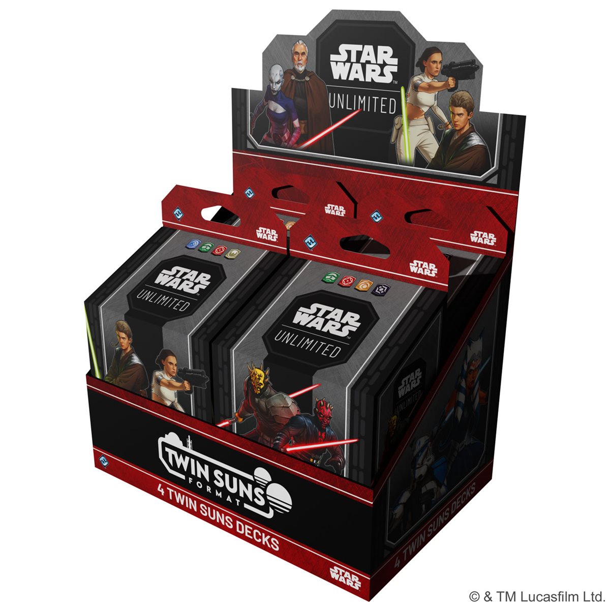 Star Wars: Unlimited - Twin Suns Deck Display 2026 (4 Decks)