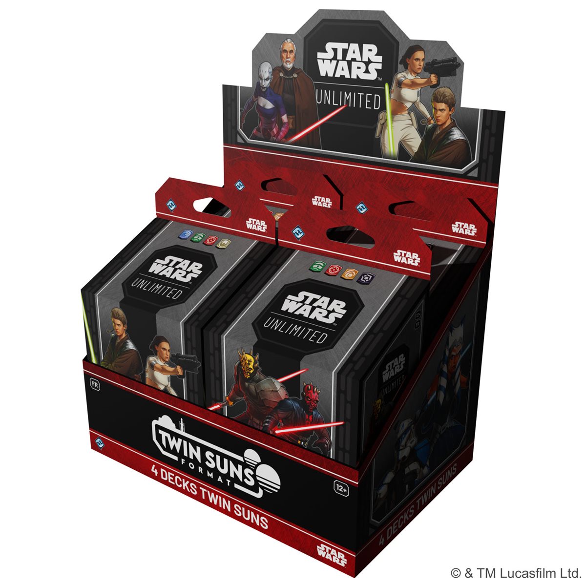 Star Wars: Unlimited - Twin Suns Deck Display 2026 (4 Decks) - French Edition