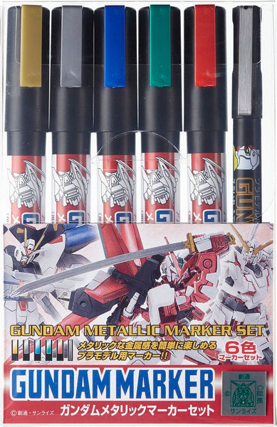 Mr Hobby Gundam Marker Set - Gundam Metallic Marker Set