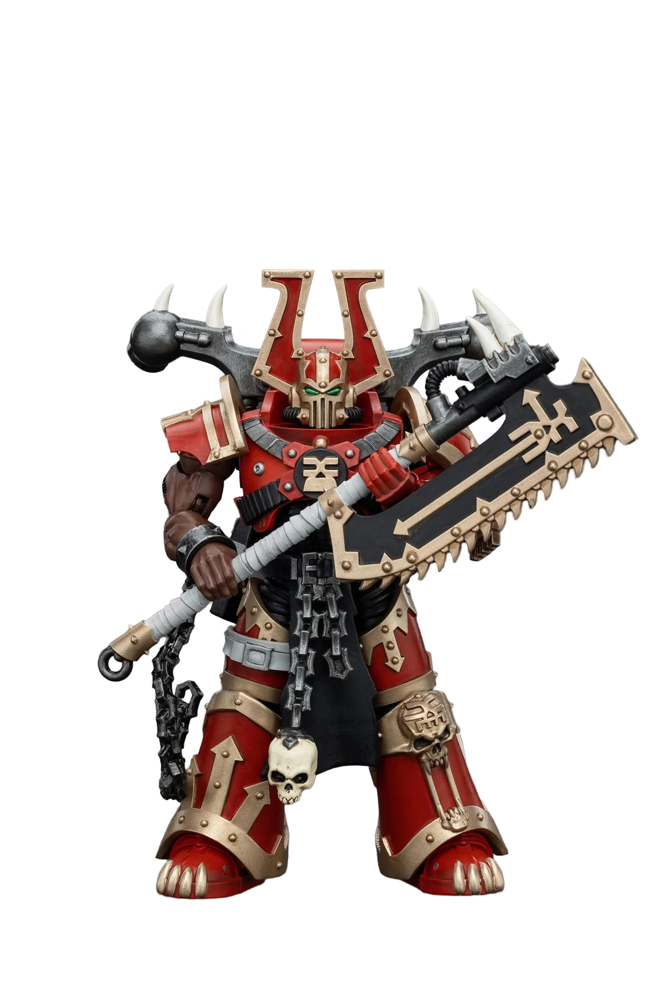 JOYTOY World Eaters Khorne Berzerker with Eviscerator Chainaxe(6927054400553)
