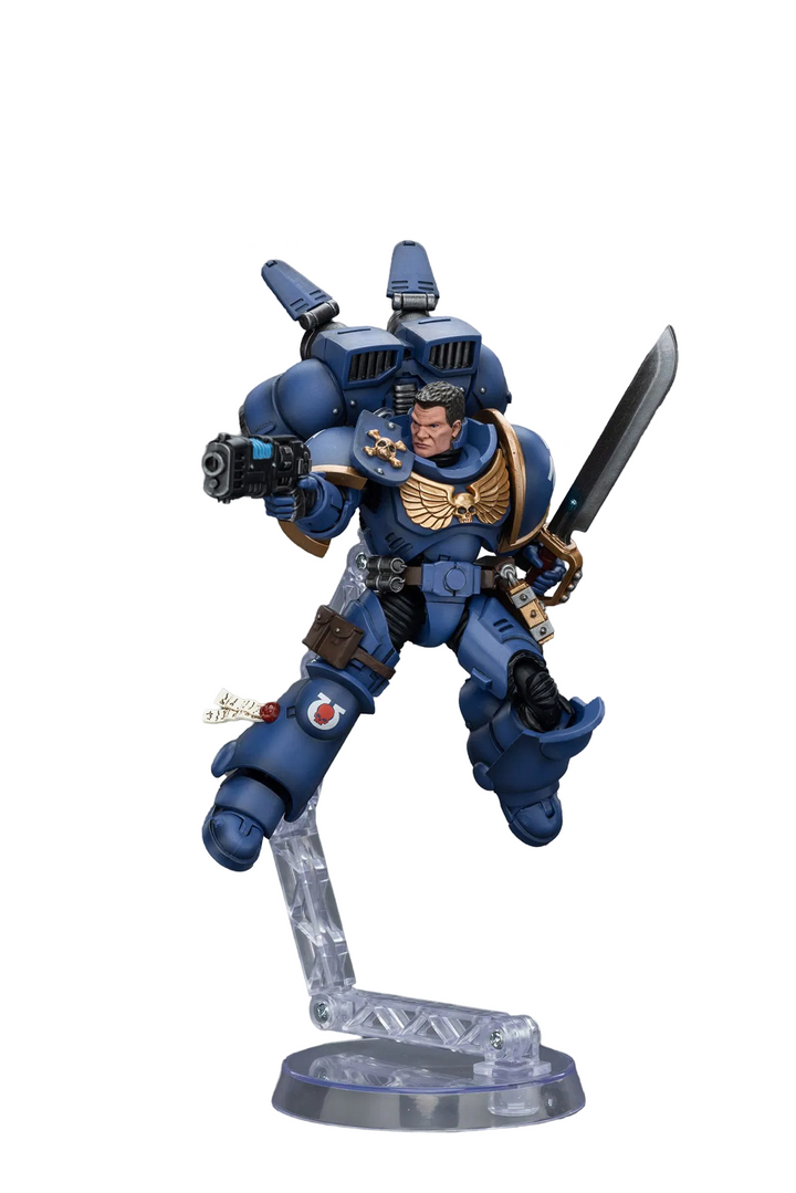 Joy Toy Ultramarines Jump Pack Intercessors Sergeant With Plasma Pistol And Power Sword | 6973130371378