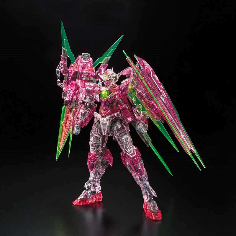 P-Bandai RG 1/144 The Gundam Base Limited 00 Qan[T] Full Saber [Trans-Am Clear]