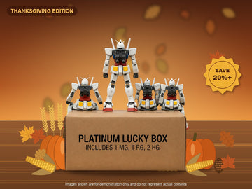 Platinum Gundam Lucky Box Thanksgiving Edition - includes 1 MG, 1 RG, 2 HG Gundam kits, save 20% or more