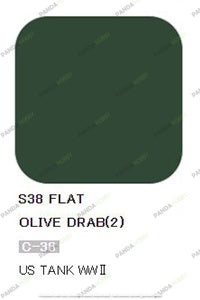 Mr Hobby Mr Color Spray - S38 Olive Drab 2 (Flat/Tank) | 4973028835540