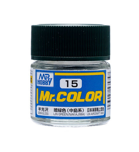 Mr Hobby Mr. Color 15 - IJN Green (Nakajima) (Semi-Gloss/Aircraft) | 4973028535747