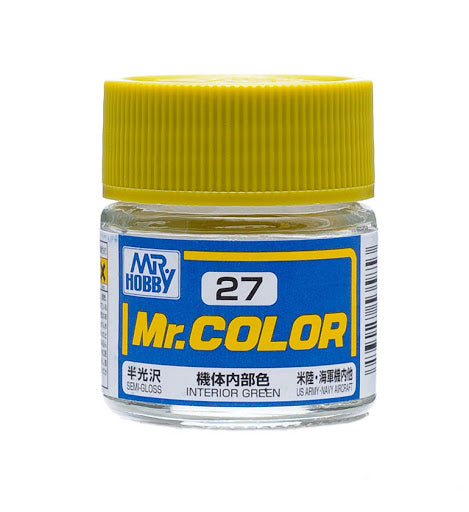 Mr Hobby Mr. Color 27 - Interior Green (Semi-Gloss/Aircraft) | 4973028535853