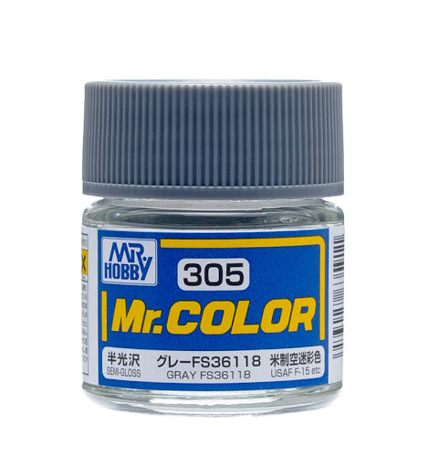 Mr Hobby Mr. Color 305 - Gray FS36118 (Semi-Gloss/Aircraft) | 4973028635911