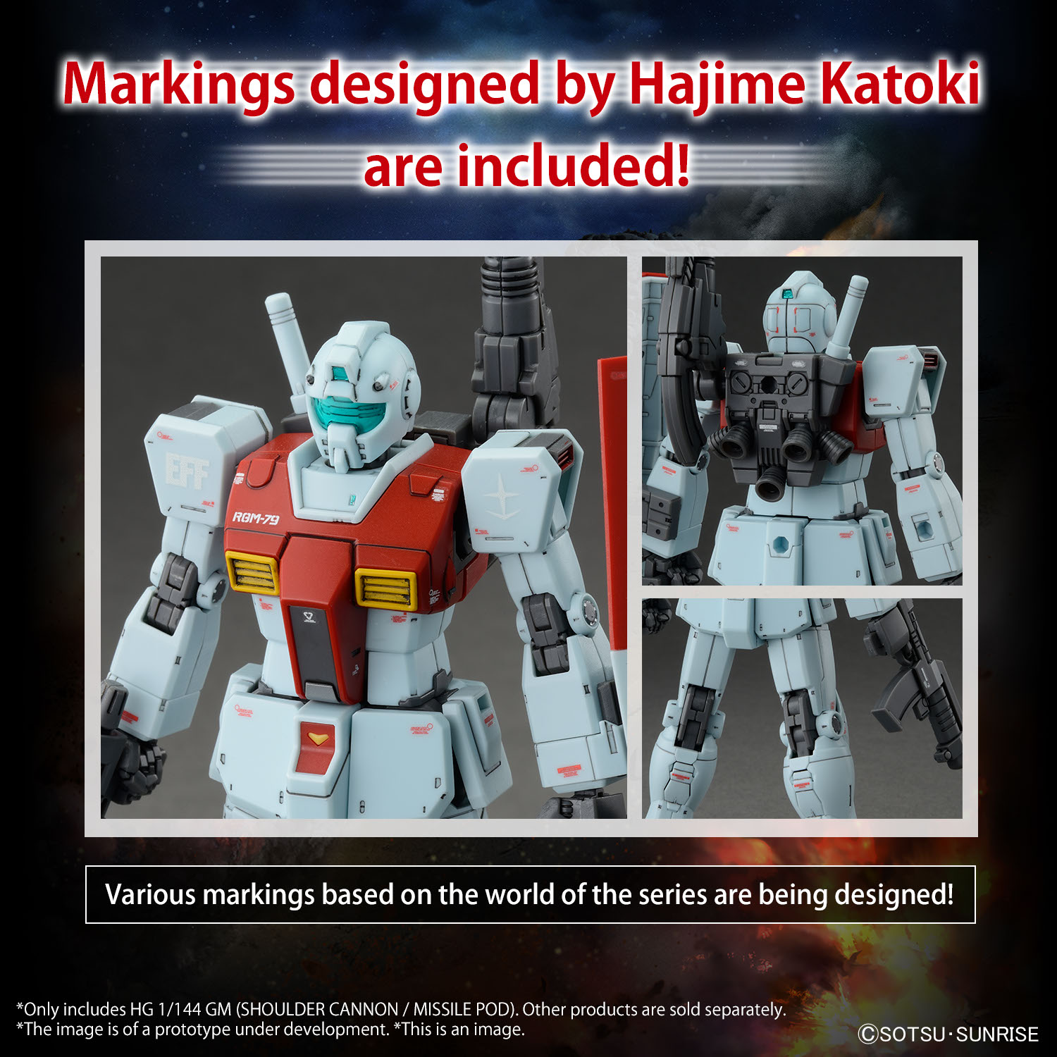 BANDAI Hobby HG 1/144 GM (SHOULDER CANNON / MISSILE POD)(4573102657145)
