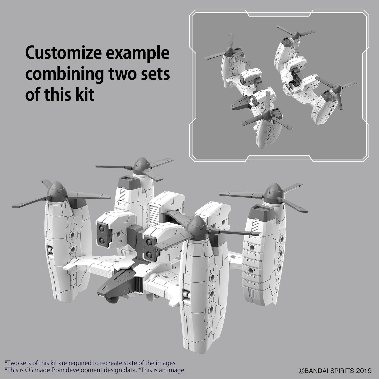 BANDAI Hobby 30MM 1/144 Extended Armament Vehicle (TILT ROTOR Ver.)