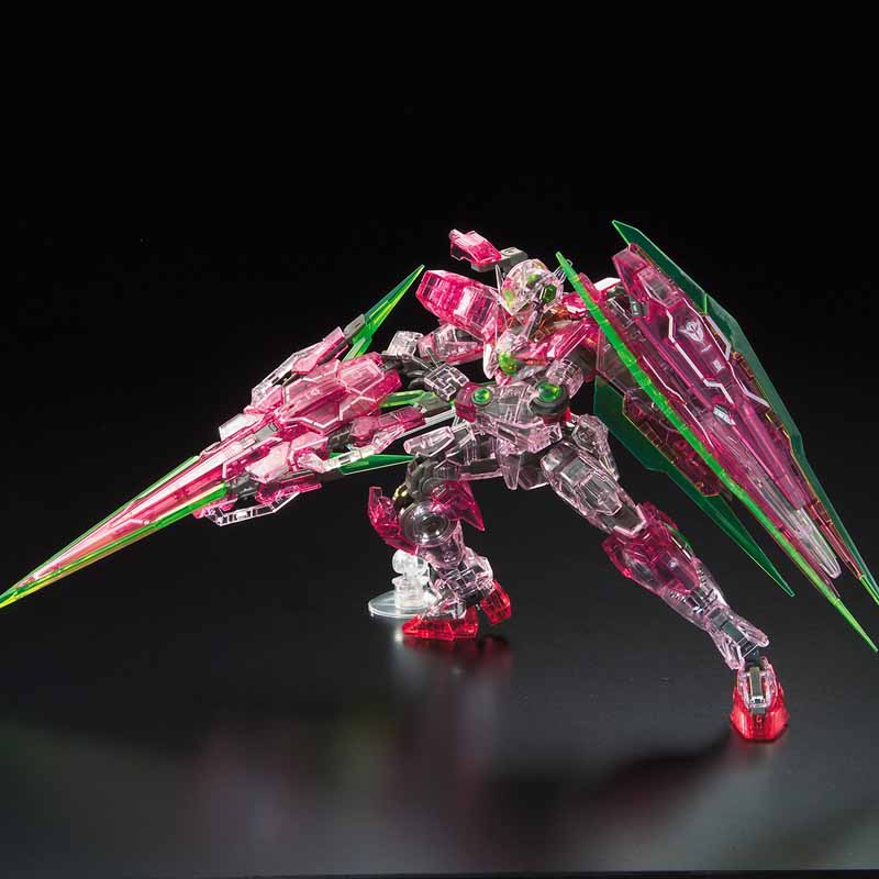 P-Bandai RG 1/144 The Gundam Base Limited 00 Qan[T] Full Saber [Trans-Am Clear]