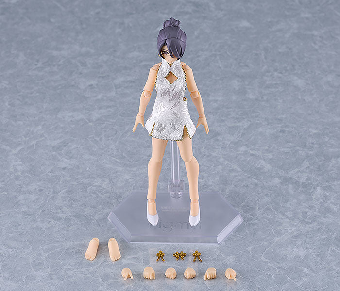 Good Smile Company figma Female Body (Mika) with Mini Skirt Chinese Dress Outfit (White)(4545784069134)