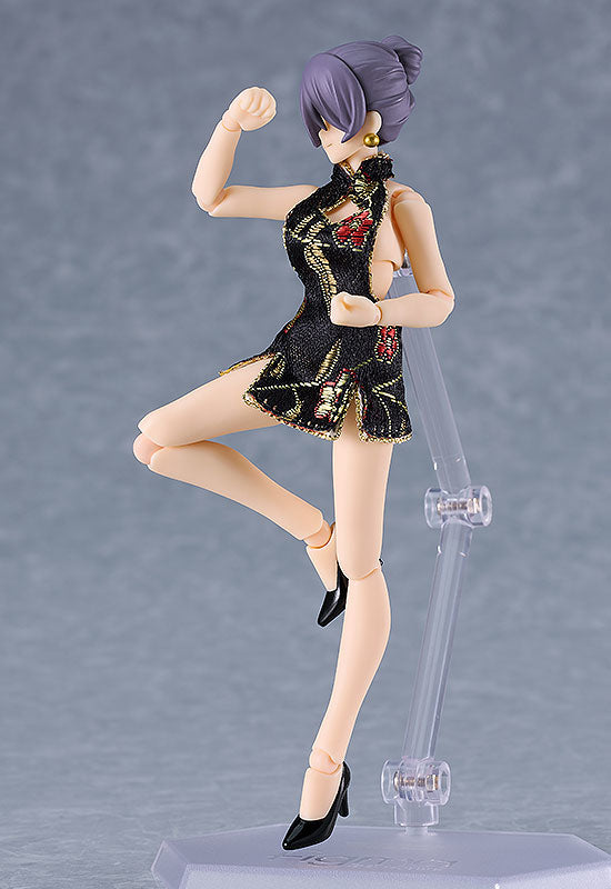 Good Smile Company figma Female Body (Mika) with Mini Skirt Chinese Dress Outfit (Black)(4545784069141)