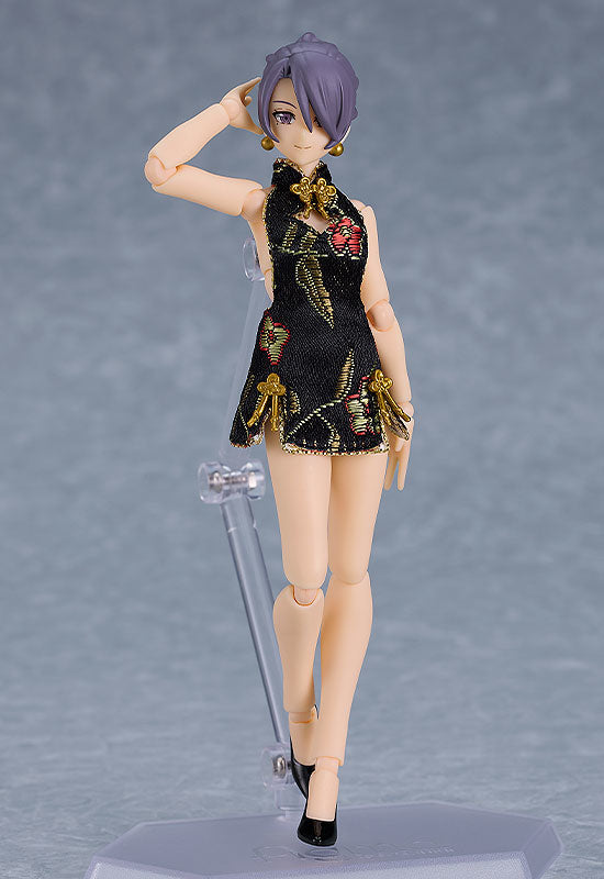 Good Smile Company figma Female Body (Mika) with Mini Skirt Chinese Dress Outfit (Black)(4545784069141)