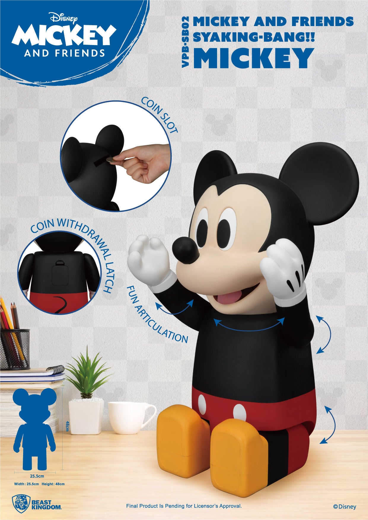 MICKEY MOUSE SYAKING BANG PIGGYBANK COLLECTIBLE