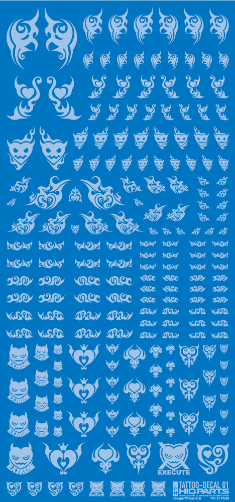 HiQ Parts Tattoo Decal 01 'Heart' Clear White (1pc) | 4573211374483