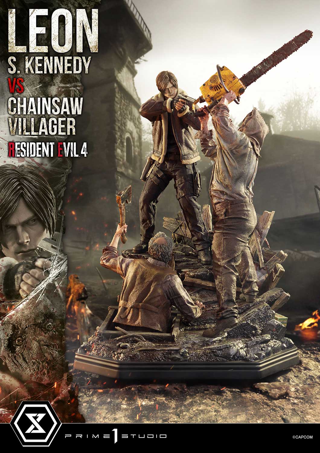 Ultimate Premium Masterline Resident Evil 4 Leon S. Kennedy versus Chainsaw Villager