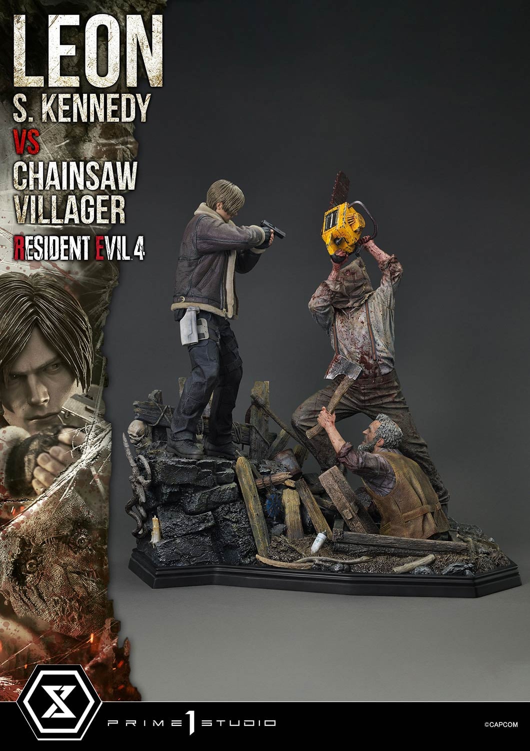 Ultimate Premium Masterline Resident Evil 4 Leon S. Kennedy versus Chainsaw Villager