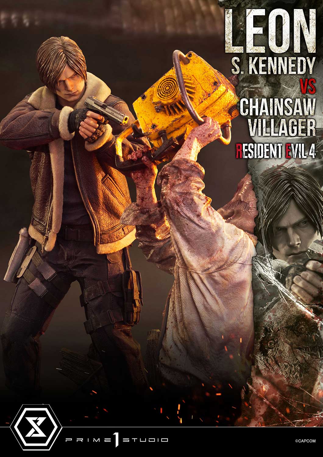 Ultimate Premium Masterline Resident Evil 4 Leon S. Kennedy versus Chainsaw Villager Bonus Version