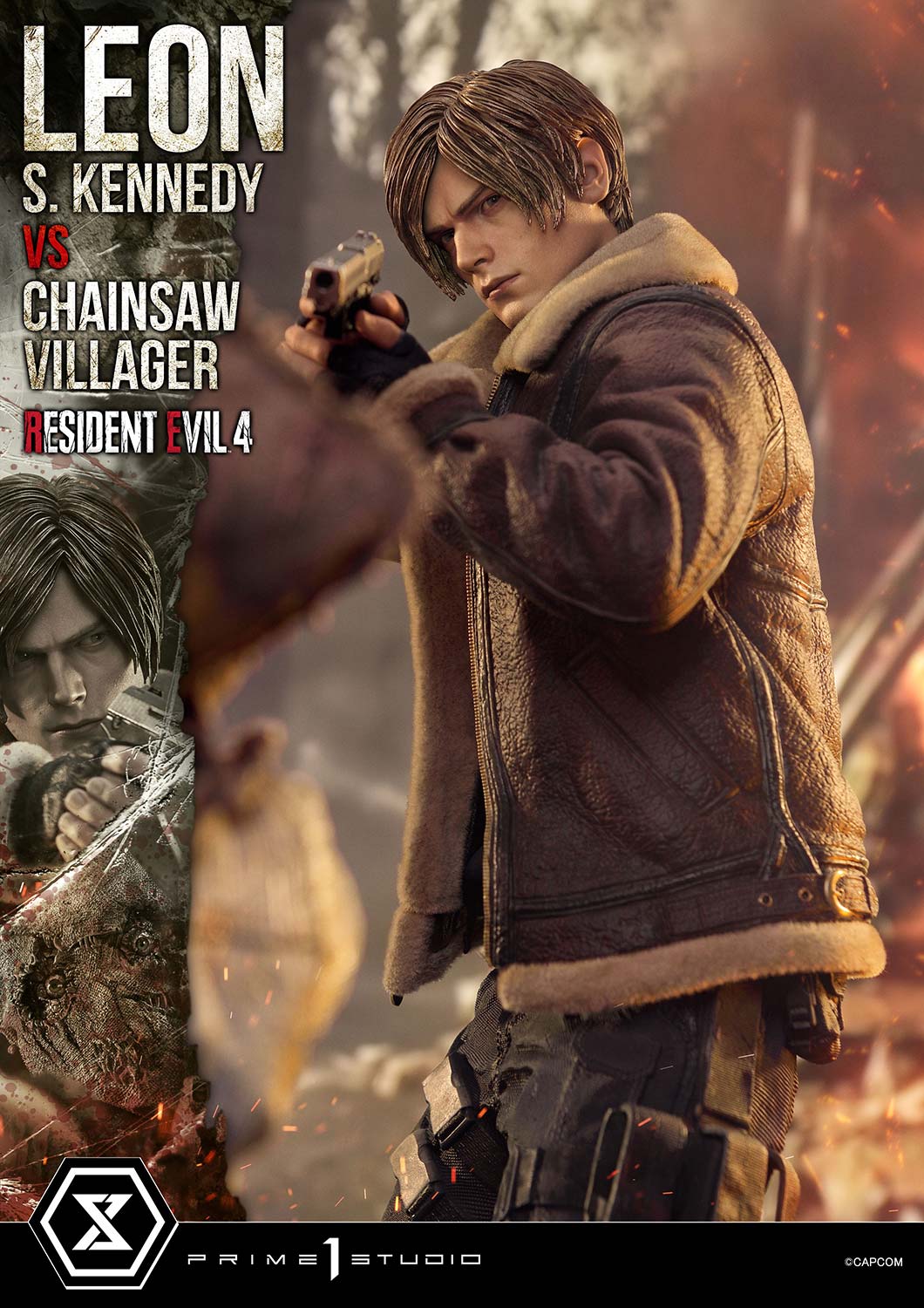 Ultimate Premium Masterline Resident Evil 4 Leon S. Kennedy versus Chainsaw Villager Bonus Version