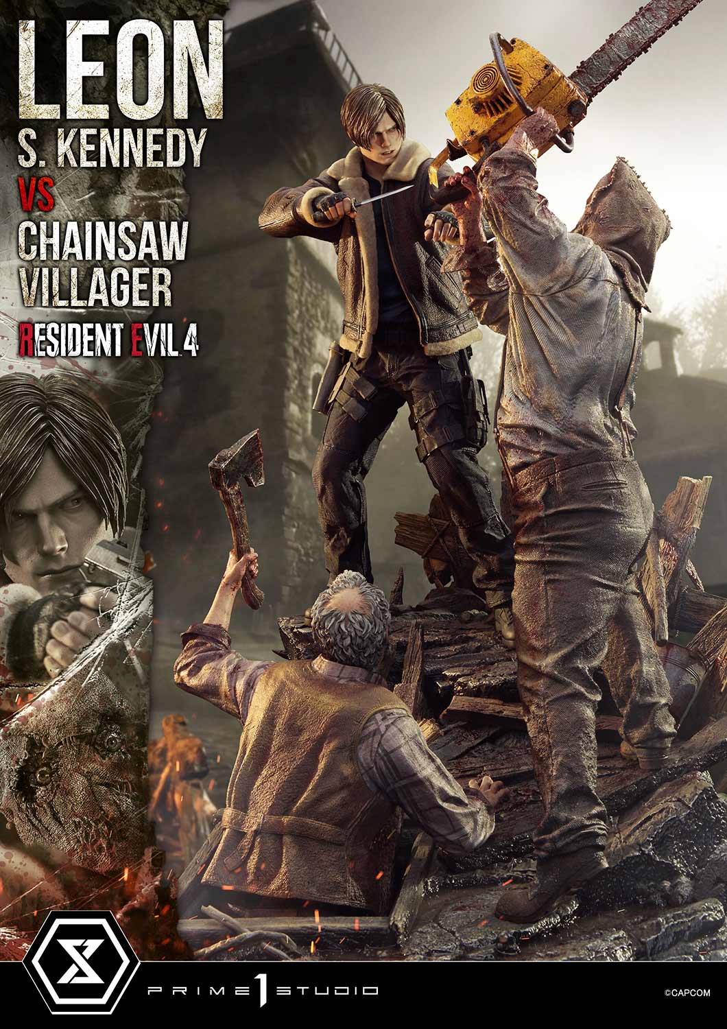 Ultimate Premium Masterline Resident Evil 4 Leon S. Kennedy versus Chainsaw Villager