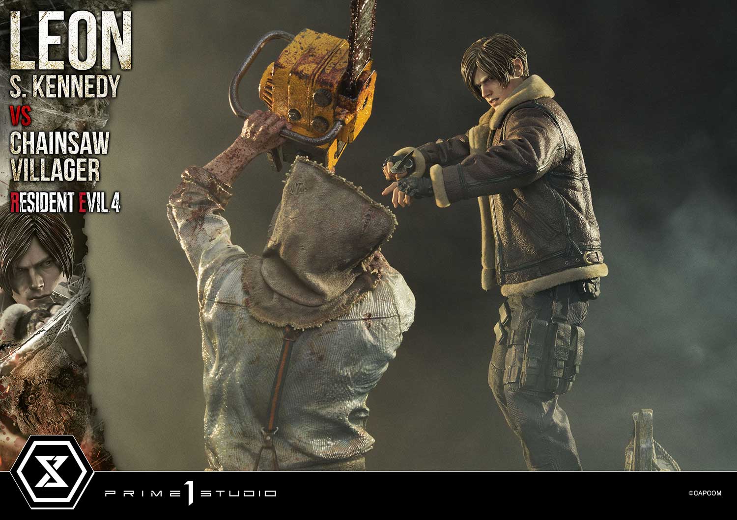 Ultimate Premium Masterline Resident Evil 4 Leon S. Kennedy versus Chainsaw Villager