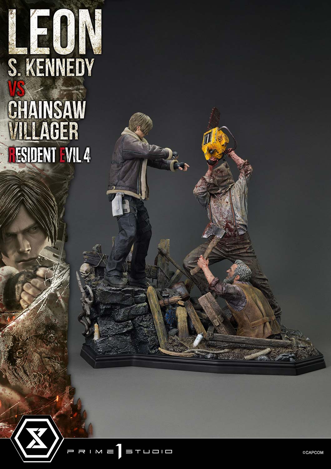 Ultimate Premium Masterline Resident Evil 4 Leon S. Kennedy versus Chainsaw Villager