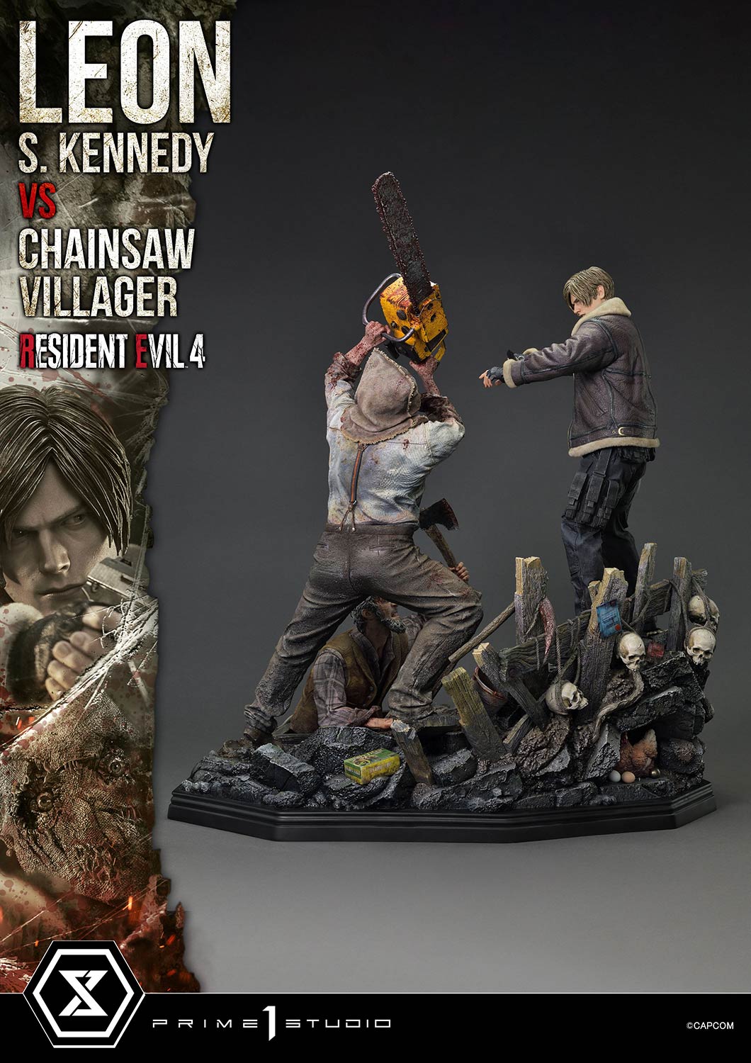 Ultimate Premium Masterline Resident Evil 4 Leon S. Kennedy versus Chainsaw Villager