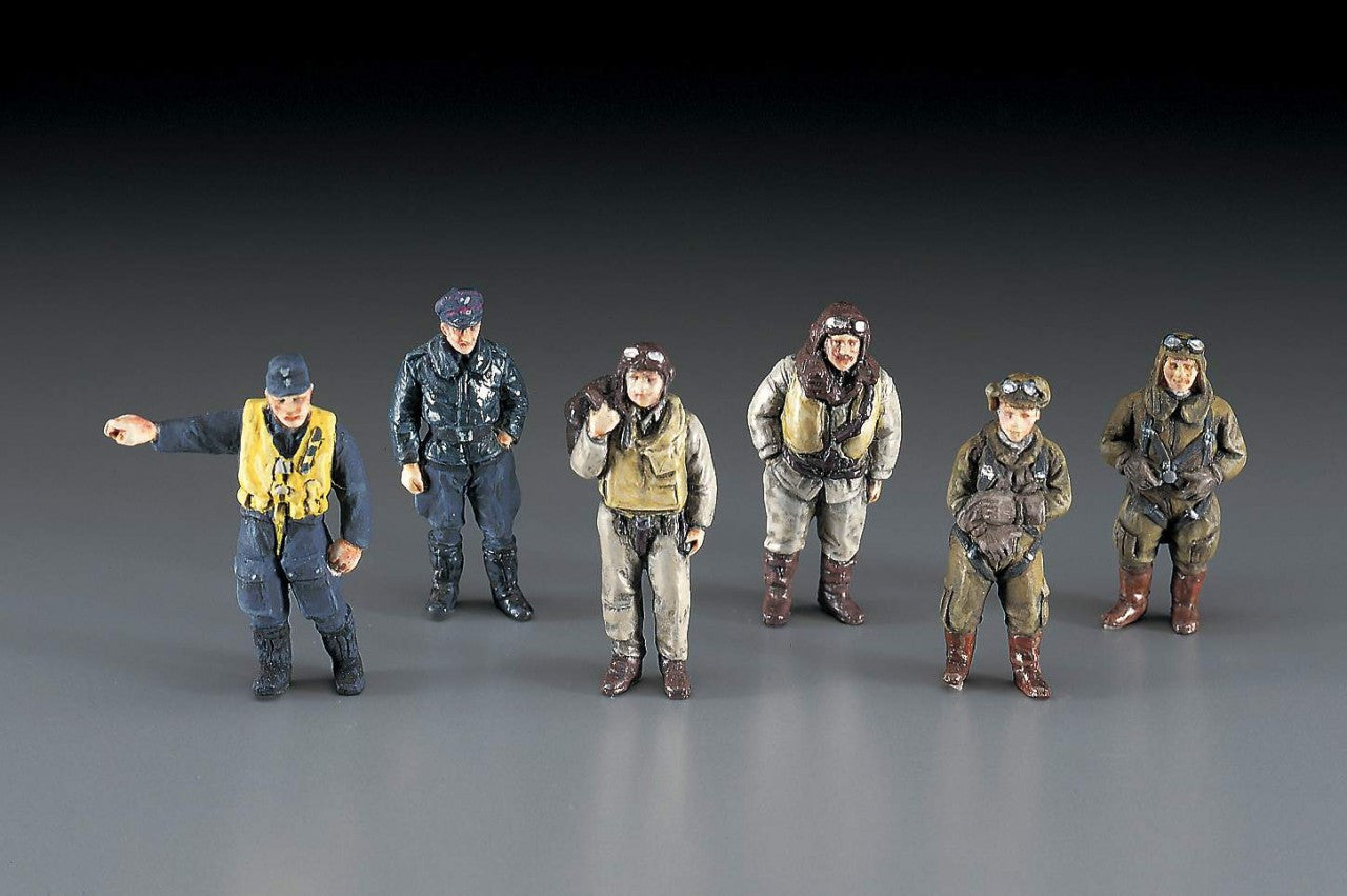 Hasegawa [X48-7] 1:48 W.W.II PILOT FIGURE SET (JAPANESE, GERMAN, U.S./BRITISH PILOT FIGURES) | 4967834361072
