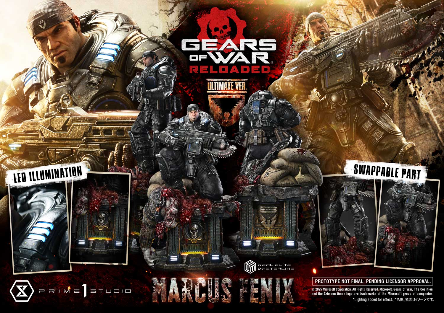 Real Elite Masterline Gears of War: Reloaded Marcus Fenix Ultimate Bonus Version