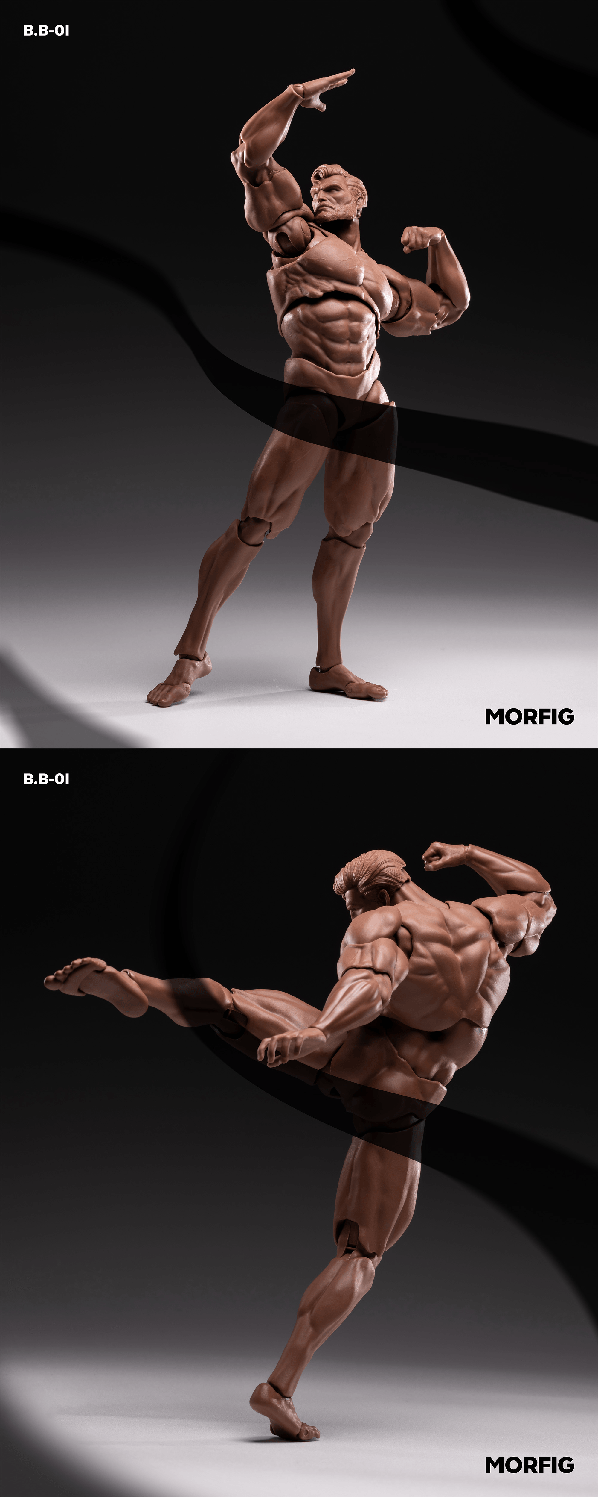 INART- Blank Male Body 1/12 Action Figure (Black) | 6972662531922